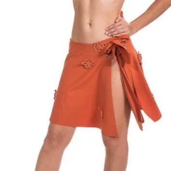 Nicole Olivier Brodes Chaine Beach Wrap Skirt
